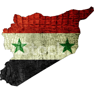 Carte Syrie Asie Drapeaux 