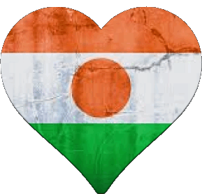 Heart Niger Africa Flags 