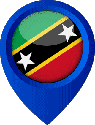 Standort-Pin St. Kitts und Nevis Amerika Fahnen 