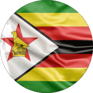 Rond Zimbabwe Afrique Drapeaux 