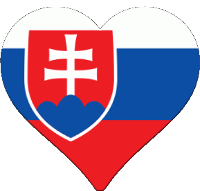 Heart Slovakia Europe Flags 