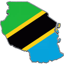 Karte Tansania Afrika Fahnen 