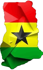 Karte Ghana Afrika Fahnen 