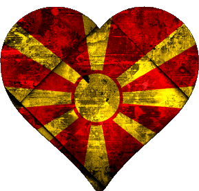 Heart Macedonia Europe Flags 