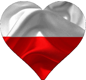 Coeur Pologne Europe Drapeaux 