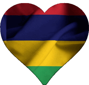 Coeur Maurice Afrique Drapeaux 
