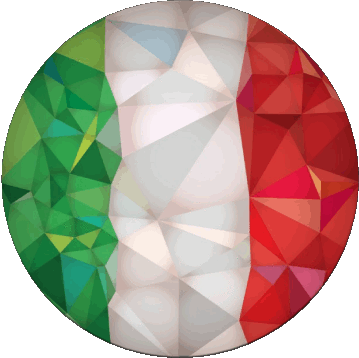 Round National Italy Europe Flags 