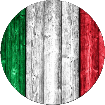 Round National Italy Europe Flags 