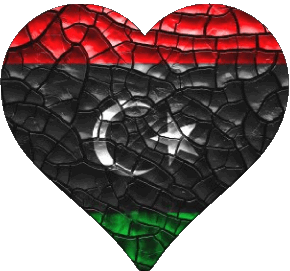 Coeur Libye Afrique Drapeaux 