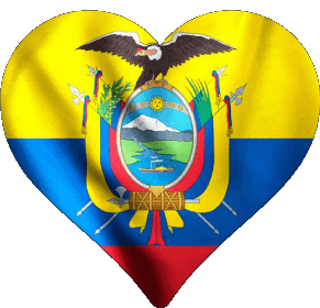 Coeur Equateur Amériques Drapeaux 