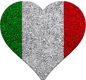 Heart National Italy Europe Flags 