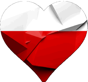 Corazón Polonia Europa Banderas 