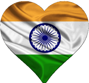 Heart India Asia Flags 