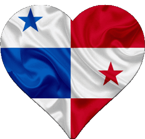 Heart Panama America Flags 