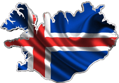 Carte Islande Europe Drapeaux 