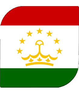 Square Tajikistan Asia Flags 