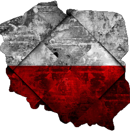 Karte Polen Europa Fahnen 