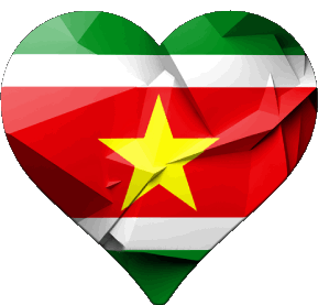 Heart Suriname America Flags 