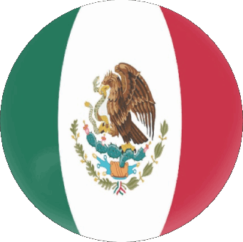 Round Mexico America Flags 