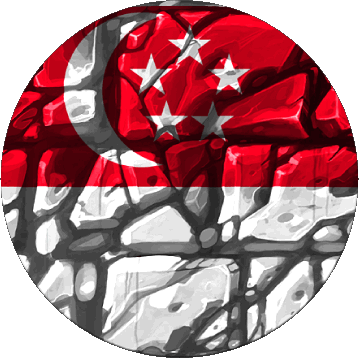 Runde Singapur Asien Fahnen 