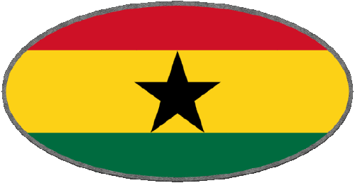 Oval Ghana Africa Flags 