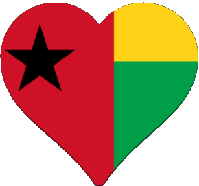 Corazón Guinea Bissau África Banderas 