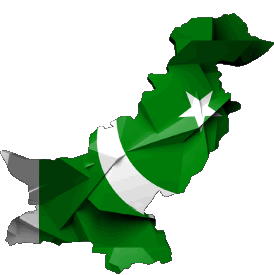 Map Pakistan Asia Flags 