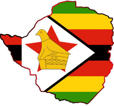 Carta Geografica Zimbabwe Africa Bandiere 