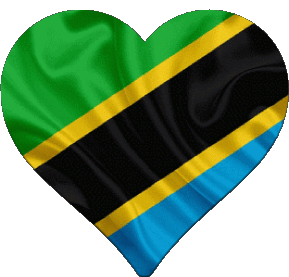 Coeur Tanzania Africa Bandiere 
