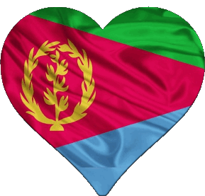 Heart Eritrea Africa Flags 