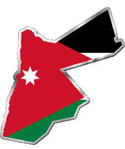 Karte Jordan Asien Fahnen 