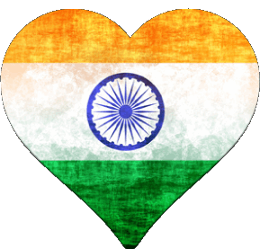 Corazón India Asia Banderas 