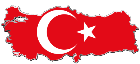 Karte Türkei Asien Fahnen 