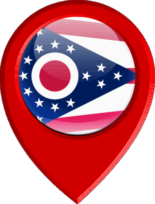 Marcador de ubicación Ohio U.S.A - Estados América Banderas 