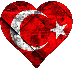 Corazón Turquía Asia Banderas 