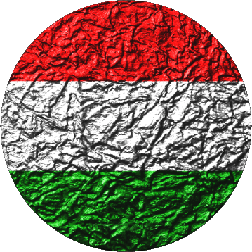 Round Hungary Europe Flags 