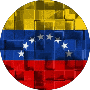 Round Venezuela America Flags 