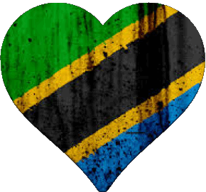 Coeur Tanzania África Banderas 