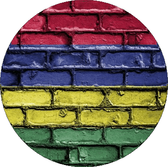 Round Mauritius Africa Flags 