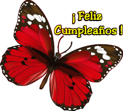 004 Fond Transparent Mariposas Feliz Cumpleaños Espagnol Messages 