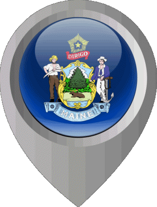 Epingle de Localisation Maine U.S.A - Etats Amériques Drapeaux 