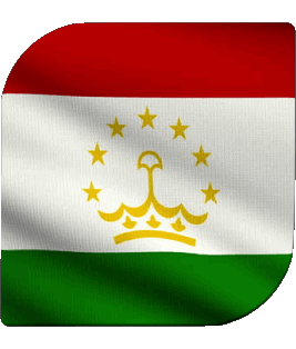 Square Tajikistan Asia Flags 