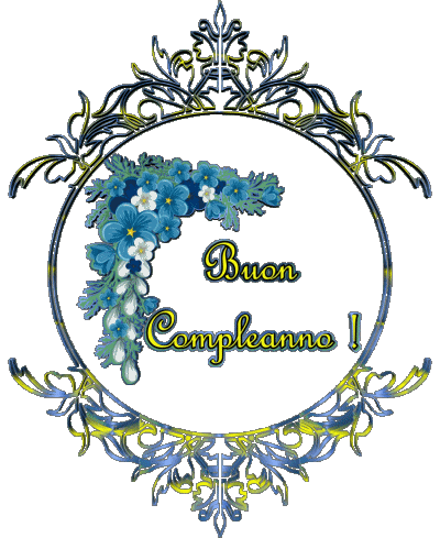 002 Sfondo trasparente Floreale Buon Compleanno Italiano Messagi 