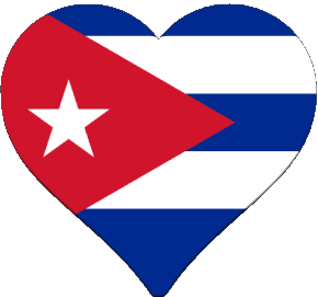 Heart Cuba America Flags 