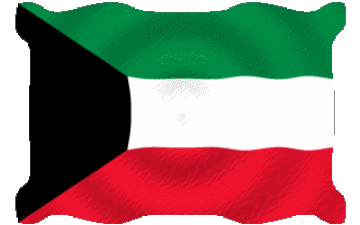 Ondulación Kuwait Asia Banderas 