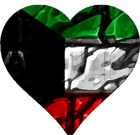 Cuore Kuwait Asia Bandiere 
