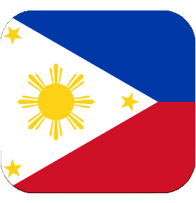 Carré Philippines Asie Drapeaux 