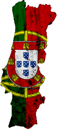 Mapa Portugal Europa Banderas 