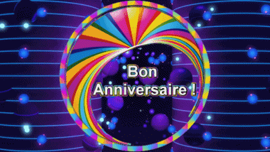 003 Fondo animado Abstrait - Géométrique Bon Anniversaire Francés Mensajes 