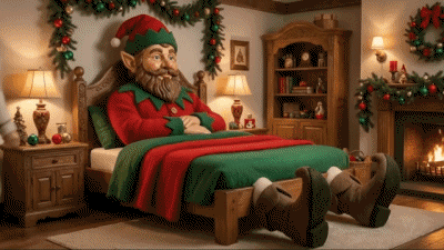 “ In bed ! ” (Christmas) A.I Mix Humor -  Fun 